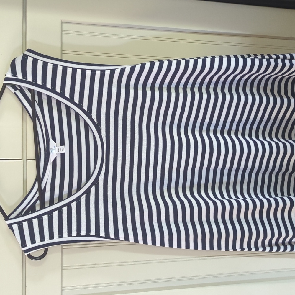 Time and Tru striped dress, navy and white strips, size XXL/22